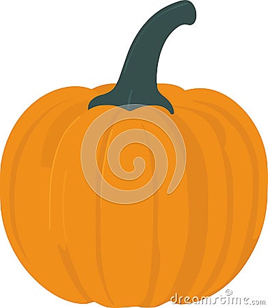 Cheerful Pumpkin: A Simple and Minimalist Cartoon Illustration of a Realistic Pumpkin Cartoon Illustration