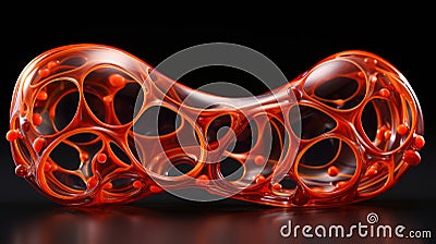 Crimson Fusion: Melted Elegance - Thick transparent red melted wax Stock Photo