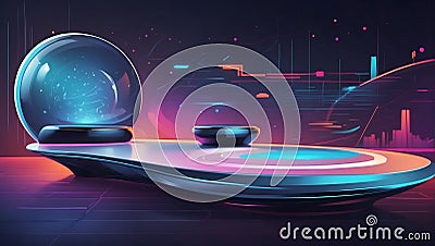 innovative web aesthetics: voice assistant vector for futuristic mockups. generative ai Stock Photo