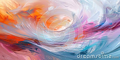 Harmonious Melodies of Color: Abstract Symphony in Harmonious Hues Stock Photo