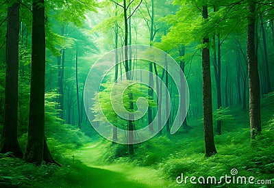 Green Forest, Nature Loving, Fight Global Warming, Save Planet Earth Stock Photo