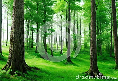 Green Forest, Nature Loving, Fight Global Warming, Save Planet Earth Stock Photo