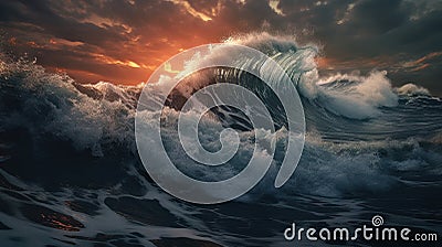 Mercurial Symphony: Captivating Waves in a Liquid Metal Stock Photo