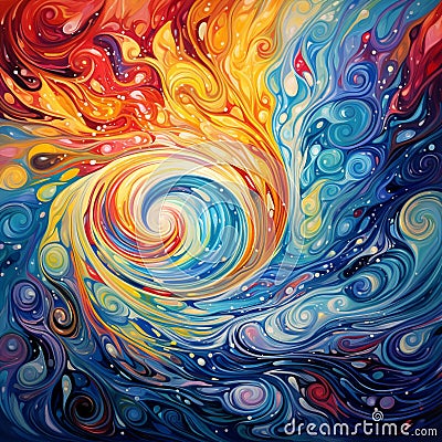 Celestial Ripples: Radiant waves of color cascading through space Stock Photo