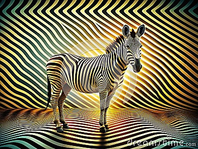 Retro Zebra Optical Illusion Background A Dynamic Zigzag Pattern with Wavy Brush Strokes Perfect for Abstract Art Stock Photo