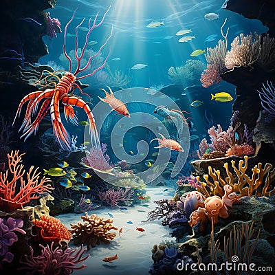 Shrimp Symphonies Stock Photo
