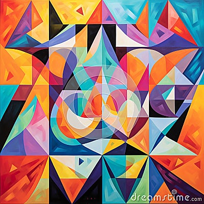 Illusive Geometry: Abstract Geometric Art Stock Photo