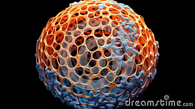 Microcosmic Brilliance: A Captivating Macro View of the Porous Sphere Stock Photo