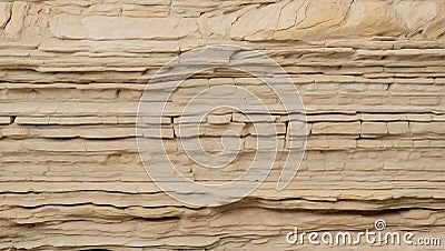 Nature's Canvas: Limestone with Sedimentary Strata. AI generate Stock Photo