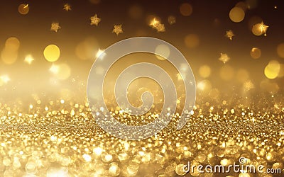 Immerse Yourself in the Radiance of a Grunge Background with Glittering Twinkly Lights. Stock Photo