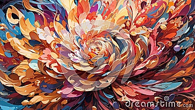 Abstract Background Art with Flowers. Floral Abstraction for Background. Artistic Flower Infusion in Abstract Backdrop. Stock Photo