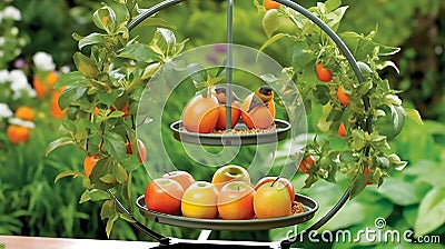 Orchard Delight Fruit Feeder Stock Photo