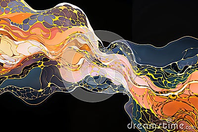 Abstract colorful background. Computer generated graphics. 3D fractal., generative ai Stock Photo