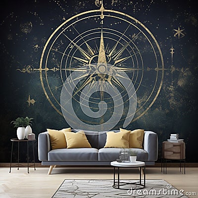 Celestial Compass Wallpaper Stock Photo
