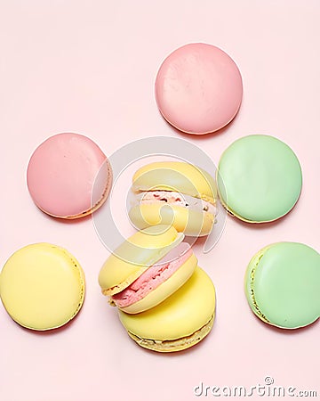 French Macaron Finesse: Artisanal Delights with a Touch of Elega Stock Photo