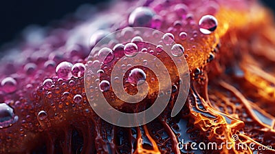 Immersed in the Wet Macro World: A Captivating Journey into the Microcosm Stock Photo