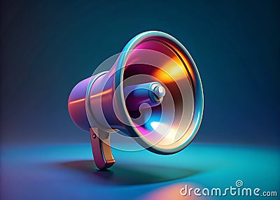 Immersive 3D Visualization of a Powerful Public Address System Exploring Sound Amplification and Broadcast Technology Stock Photo