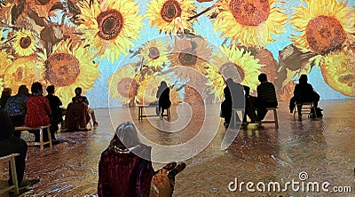 Immersive Van Gogh Exhibit In New York Editorial Stock Photo