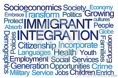 Immigrant Integration Word Cloud Stock Photo