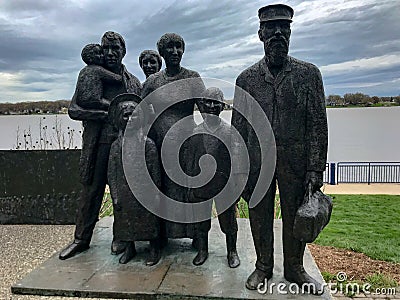 The Immigrants Sculpture from Holland Editorial Stock Photo