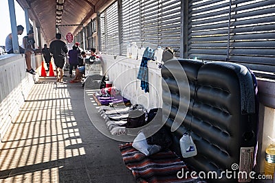 Immigrants at US Mexico border Editorial Stock Photo