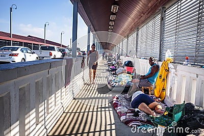 Immigrants at US Mexico border Editorial Stock Photo
