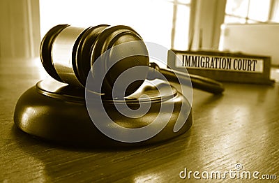 Immigration Court gavel Stock Photo