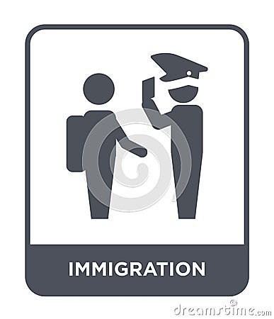 immigration icon in trendy design style. immigration icon isolated on white background. immigration vector icon simple and modern Vector Illustration