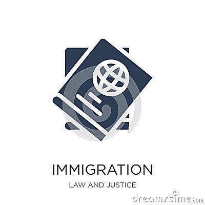 immigration icon. Trendy flat vector immigration icon on white b Vector Illustration