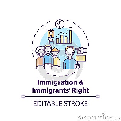 Immigration and immigrants right concept icon Vector Illustration