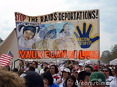 Immigration Law Protest Sign Editorial Stock Photo