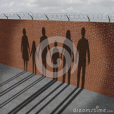 Immigration People On Border Stock Photo