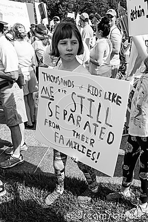 Child Holds Sign Protesting Family Separation Editorial Stock Photo