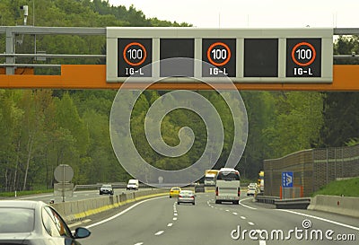 Immission control through speed limits Stock Photo