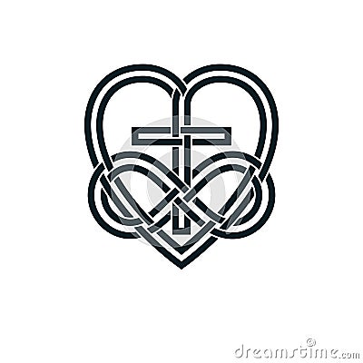 Immortal God Christian Love conceptual logo design combined with Vector Illustration