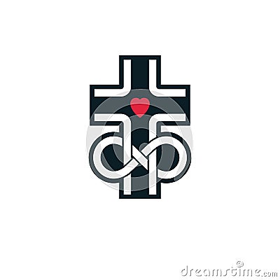 Immortal God conceptual logo design combined with infinity loop Vector Illustration