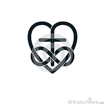 Immortal Love of God conceptual symbol combined with infinity lo Vector Illustration