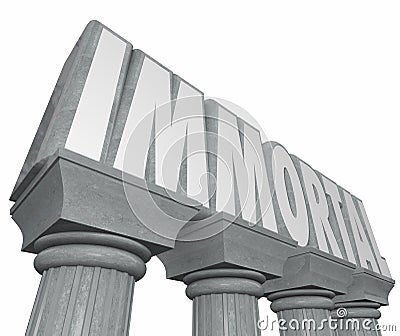 Immortal Word Stone Marble Columns Indestructible Neverending Li Stock Photo