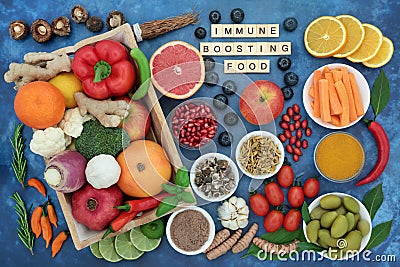 Immune Boosting Food for a Vegan Diet Stock Photo