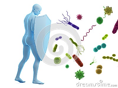 Immune defense Cartoon Illustration