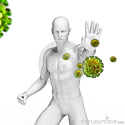 Immune defense Cartoon Illustration