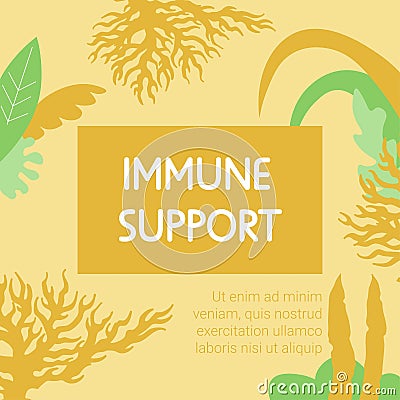 Immune support, dieting and nourishment banner Vector Illustration