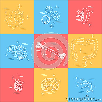 Immune system icon set Vector Illustration