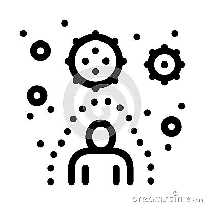 Immunity human protection against harmful viruses icon vector outline illustration Vector Illustration