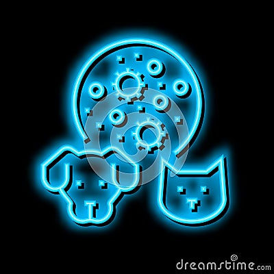 immunizations domestic pets neon glow icon illustration Vector Illustration