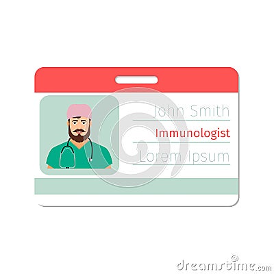 Immunologist medical specialist badge Vector Illustration