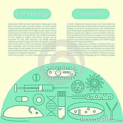 Immunology research icons Vector Illustration