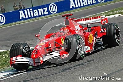 Imola, Italy - 23 April 2006: F1 World Championship. San Marino Grand Prix, Michael Schumacher in action on Ferrari 248 F1 during Editorial Stock Photo