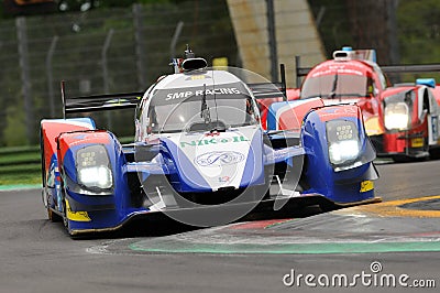 Imola, Italy May 13, 2016: SMP RACING RUS BR 01 - Nissan at ELMS Round of Imola 2016 Editorial Stock Photo