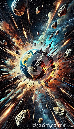 An impact event is a collision between astronomical objects causing measurable effects Stock Photo